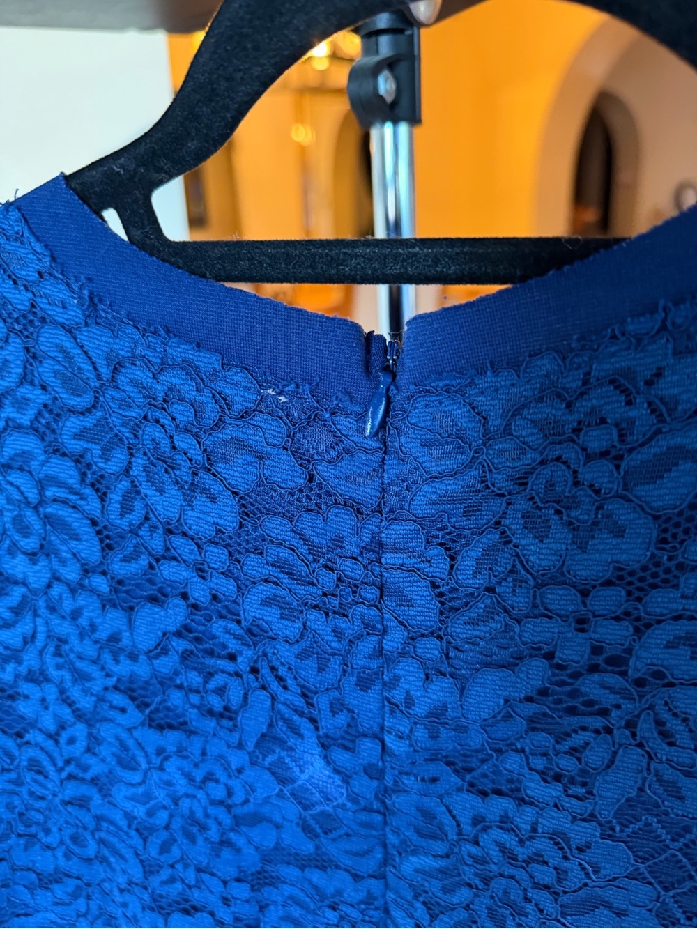 Women's Forever 21 Royal Blue Peplum Lace Sleeveless Top- size medium